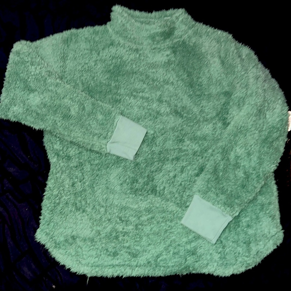 Green Faux Fur Sweater (NWT)